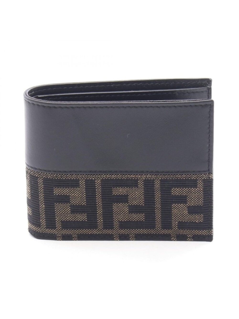 Fendi Bifold Wallet Zucca Canvas Leather